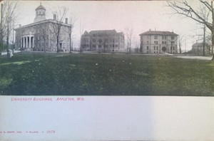 Postcard showing Lawrence Campus in Appleton, Wisconsin.