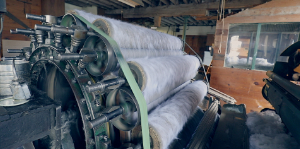 A video documentary of carding wool at the 140 year old Courtney Woolen Mill.